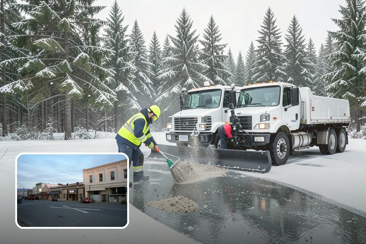Walkway Deicing in Burlington, Skagit County, WA - Removes the slick film on the highest-traffic routes