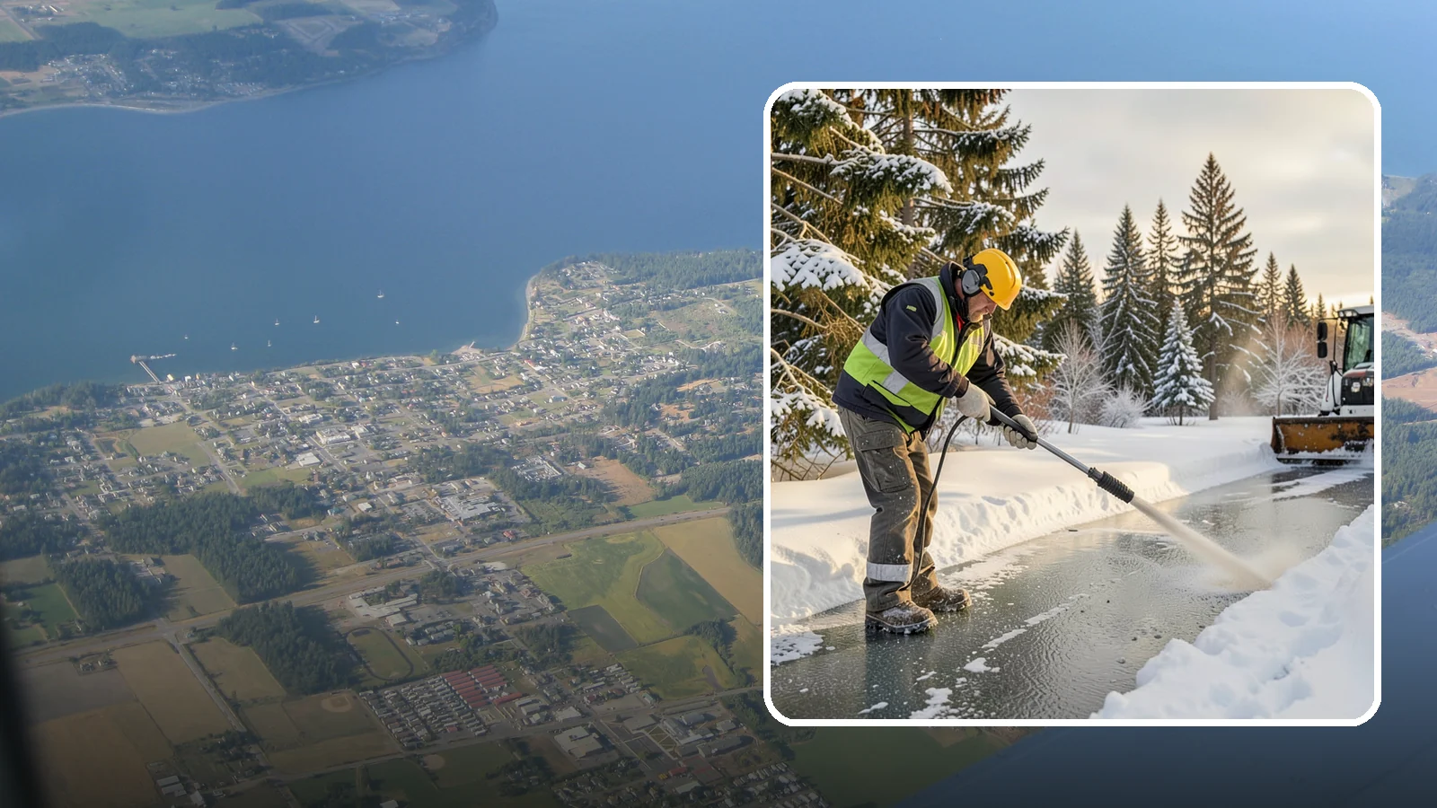 Walkway Deicing in Coupeville, Island County, WA - Deicing of walkways and paths to eliminate the slick film that forms on the routes people use most.