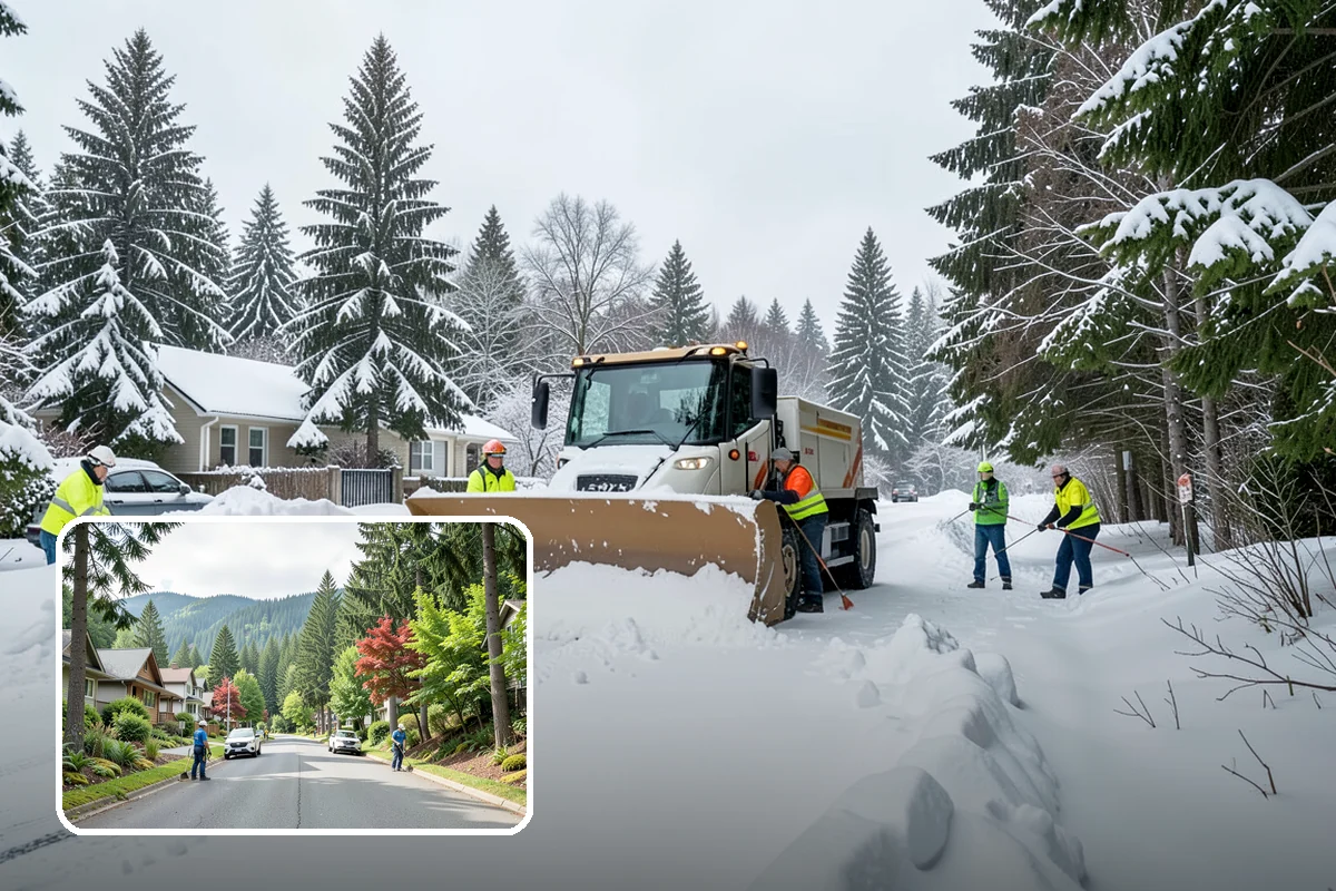 Walkway Deicing in Darrington, Snohomish County, WA - Removes the slick film on the highest-traffic routes