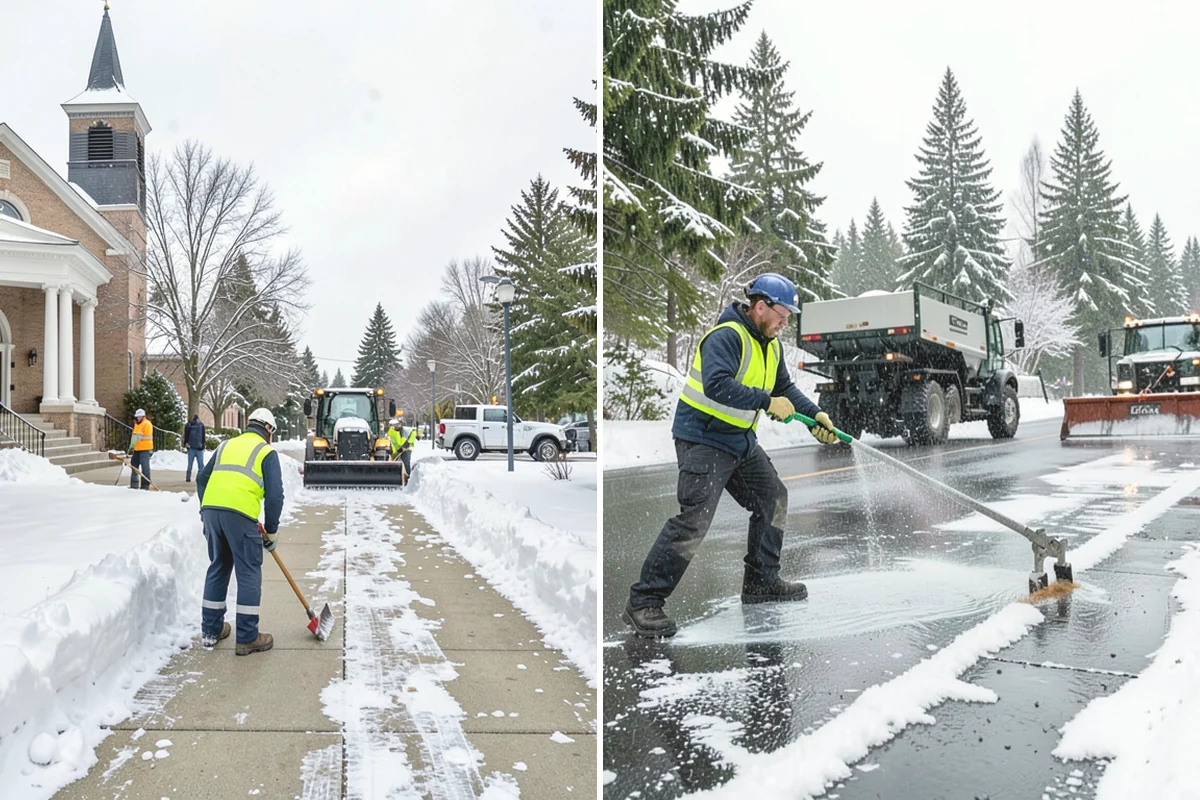 Walkway Deicing in Duvall, King County, WA - Walk the route and note shaded, refreeze-prone sections