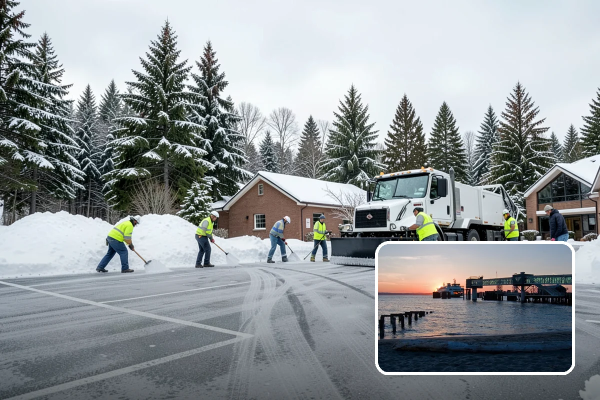 Walkway Deicing in Edmonds, Snohomish County, WA - Removes the slick film on the highest-traffic routes