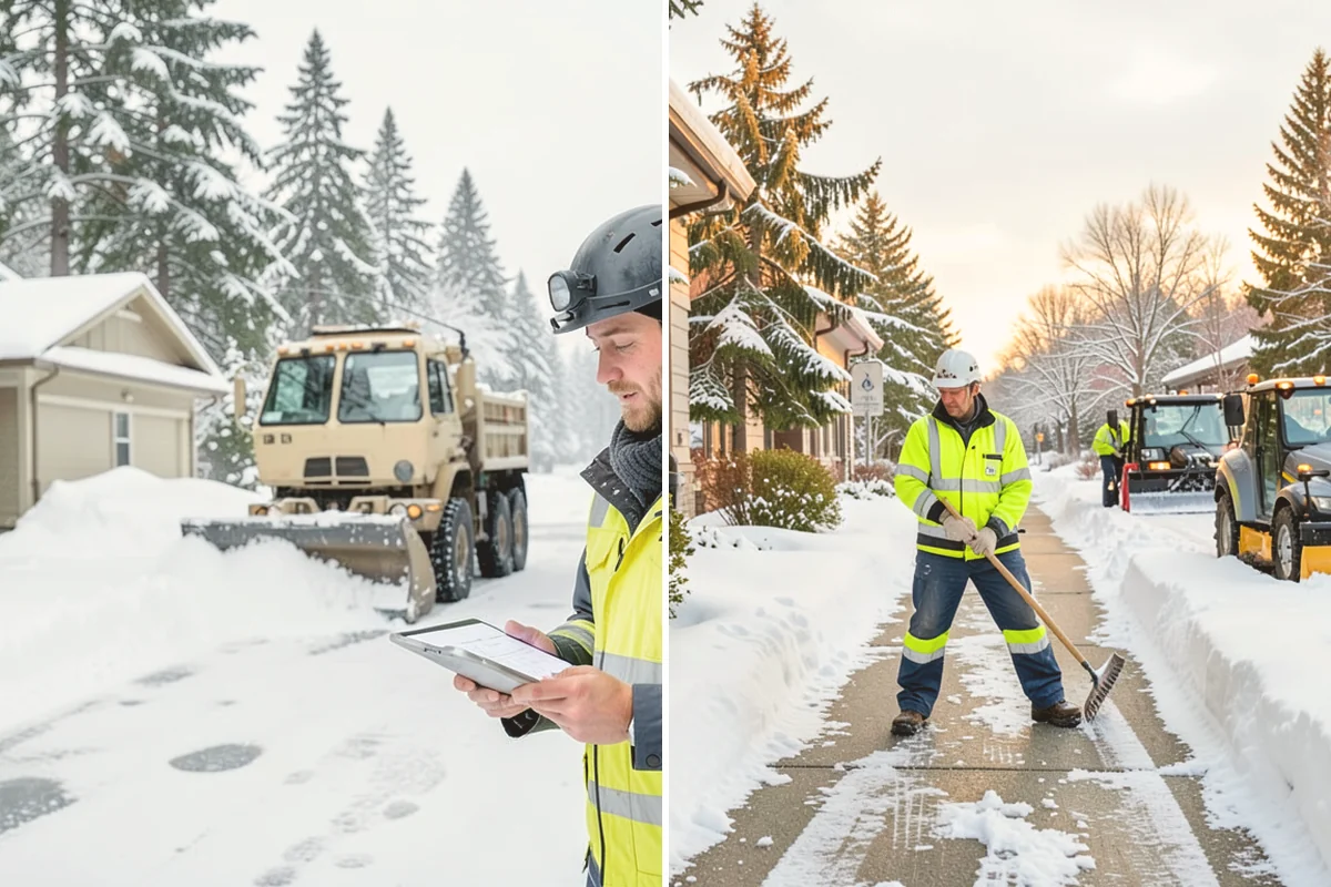 Walkway Deicing in Fife, Pierce County, WA - Walk the route and note shaded, refreeze-prone sections