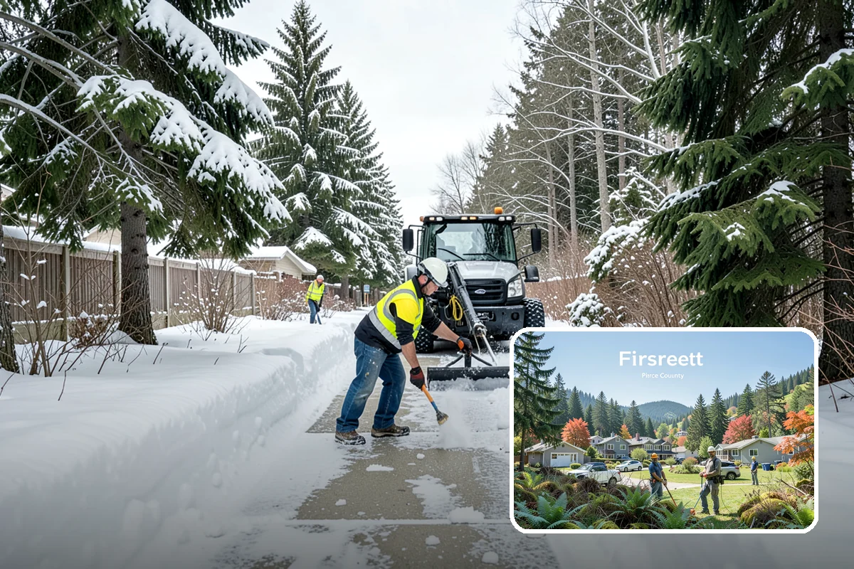 Walkway Deicing in Fircrest, Pierce County, WA - Removes the slick film on the highest-traffic routes
