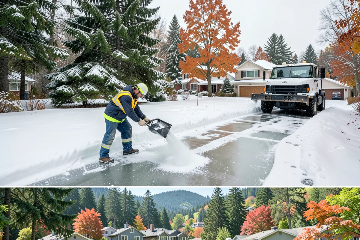 Walkway Deicing in Fircrest, Pierce County, WA - Deice walkways at the first sign of refreeze each morning through the lowland cold season, generally December into February.