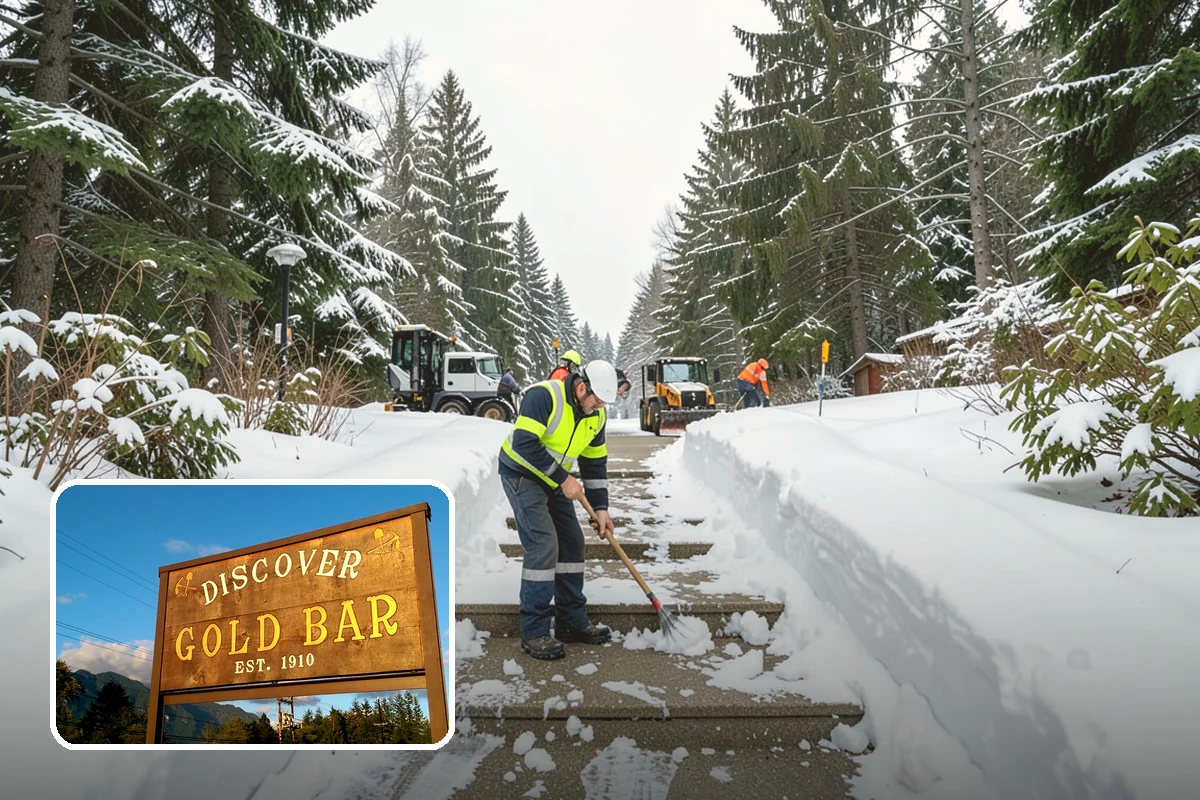 Walkway Deicing in Gold Bar, Snohomish County, WA - Removes the slick film on the highest-traffic routes
