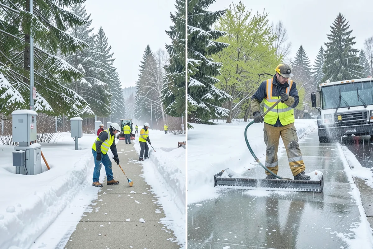 Walkway Deicing in Gold Bar, Snohomish County, WA - Walk the route and note shaded, refreeze-prone sections