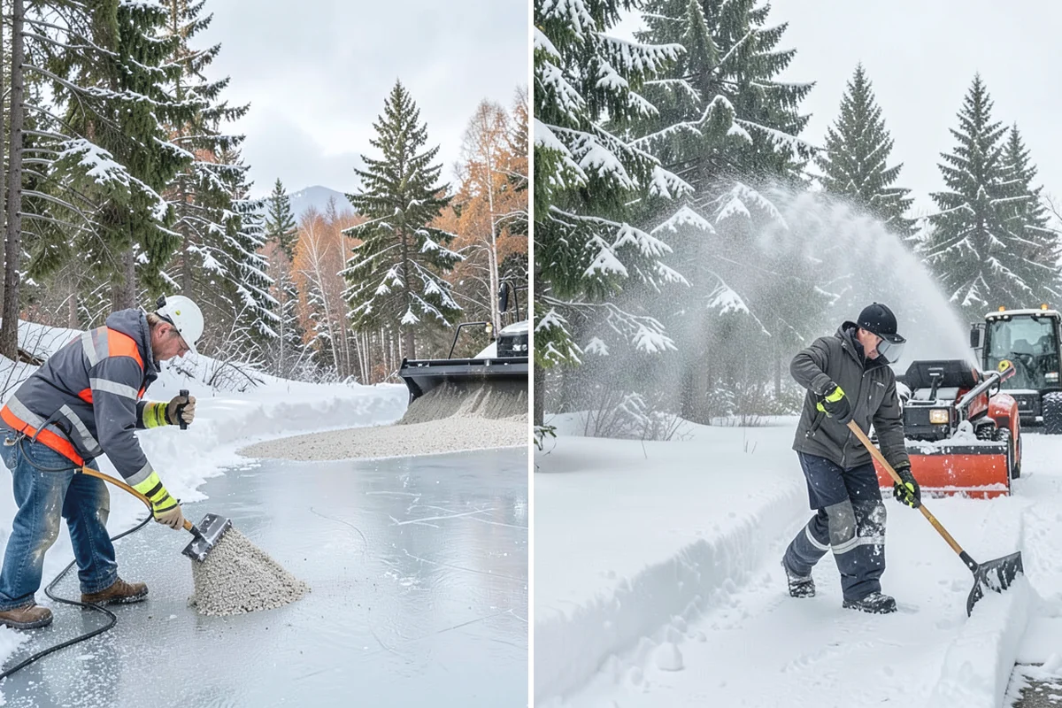 Walkway Deicing in Hamilton, Skagit County, WA - Walk the route and note shaded, refreeze-prone sections