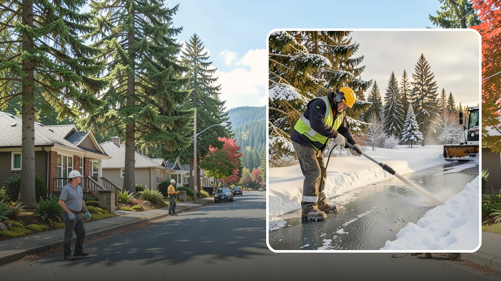 Walkway Deicing in Hunts Point, King County, WA - Deicing of walkways and paths to eliminate the slick film that forms on the routes people use most.