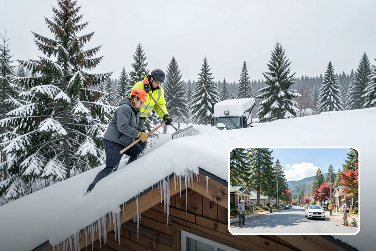 Walkway Deicing in Hunts Point, King County, WA - Removes the slick film on the highest-traffic routes