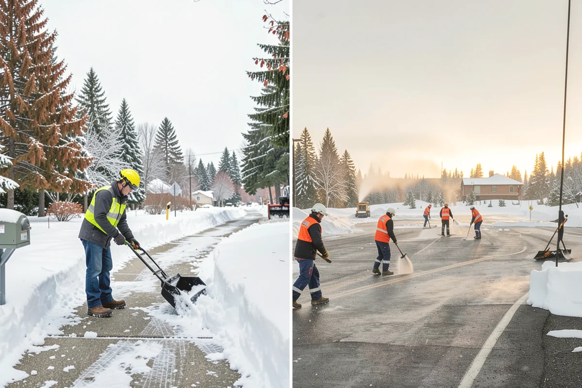 Walkway Deicing in Issaquah, King County, WA - Walk the route and note shaded, refreeze-prone sections
