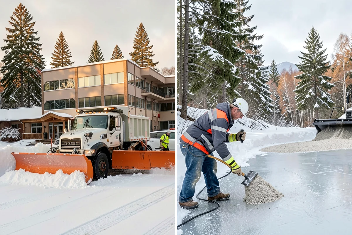 Walkway Deicing in Kenmore, King County, WA - Walk the route and note shaded, refreeze-prone sections