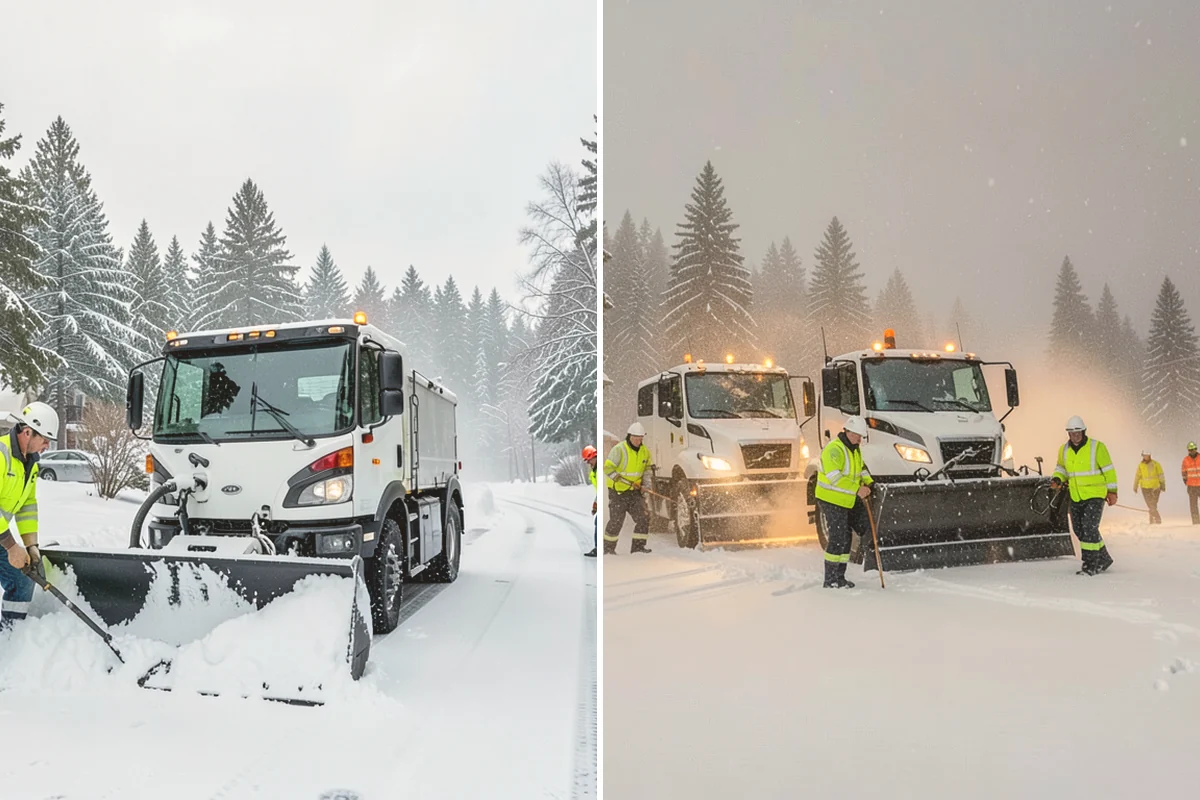 Walkway Deicing in Kent, King County, WA - Walk the route and note shaded, refreeze-prone sections