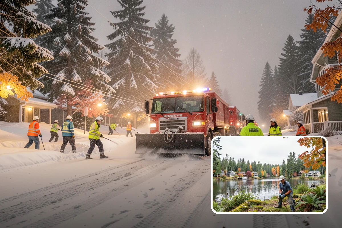 Walkway Deicing in La Conner, Skagit County, WA - Removes the slick film on the highest-traffic routes
