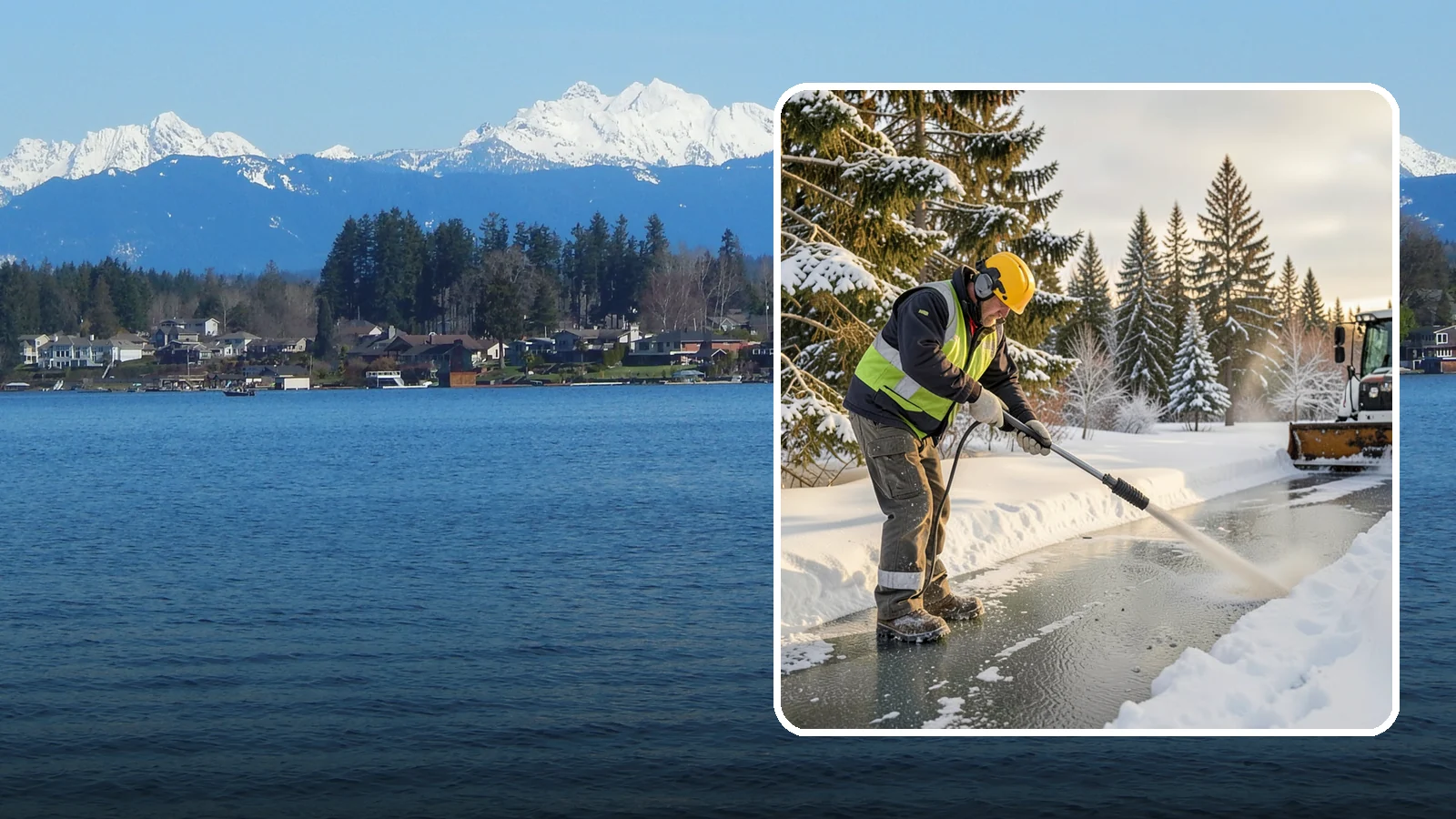 Walkway Deicing in Lake Stevens, Snohomish County, WA - Deicing of walkways and paths to eliminate the slick film that forms on the routes people use most.