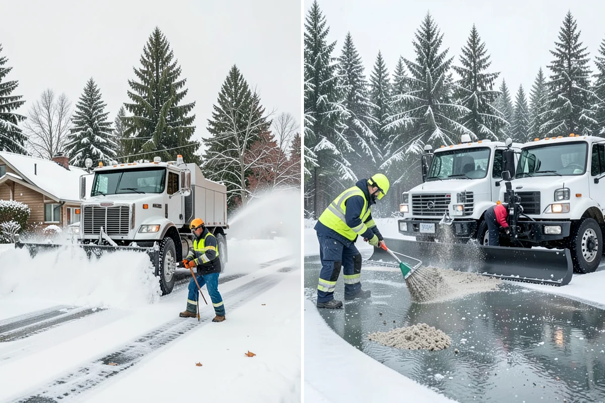 Walkway Deicing in Lyman, Skagit County, WA - Walk the route and note shaded, refreeze-prone sections