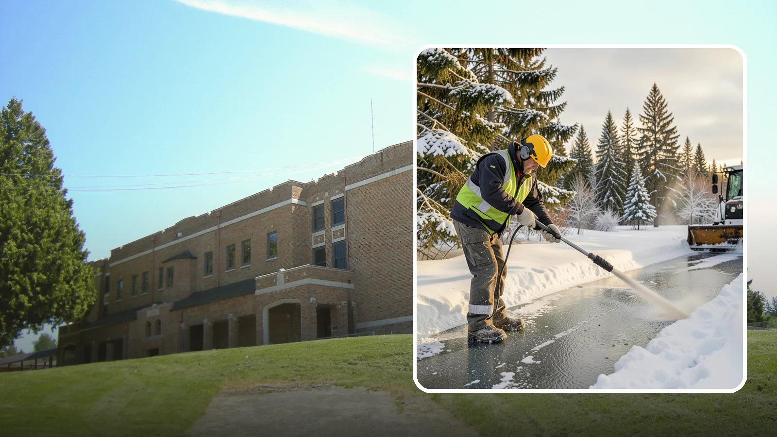 Walkway Deicing in Maple Valley, King County, WA - Deicing of walkways and paths to eliminate the slick film that forms on the routes people use most.