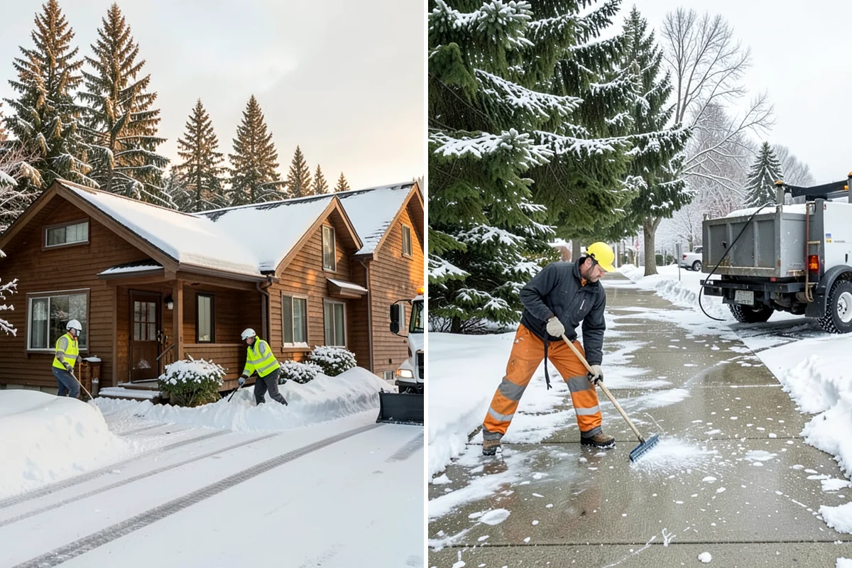 Walkway Deicing in Maple Valley, King County, WA - Walk the route and note shaded, refreeze-prone sections