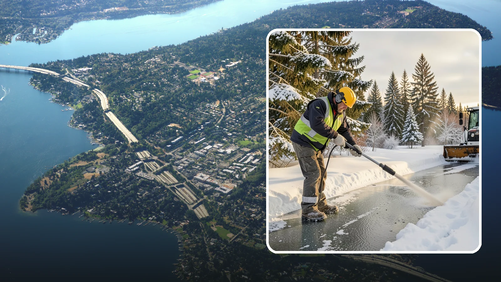Walkway Deicing in Mercer Island, King County, WA - Deicing of walkways and paths to eliminate the slick film that forms on the routes people use most.