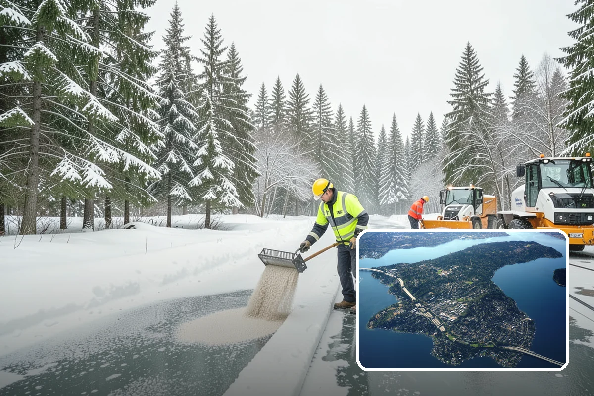 Walkway Deicing in Mercer Island, King County, WA - Removes the slick film on the highest-traffic routes
