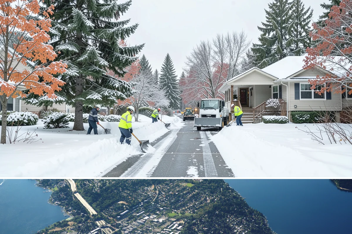 Walkway Deicing in Mercer Island, King County, WA - Deice walkways at the first sign of refreeze each morning through the lowland cold season, generally December into February.