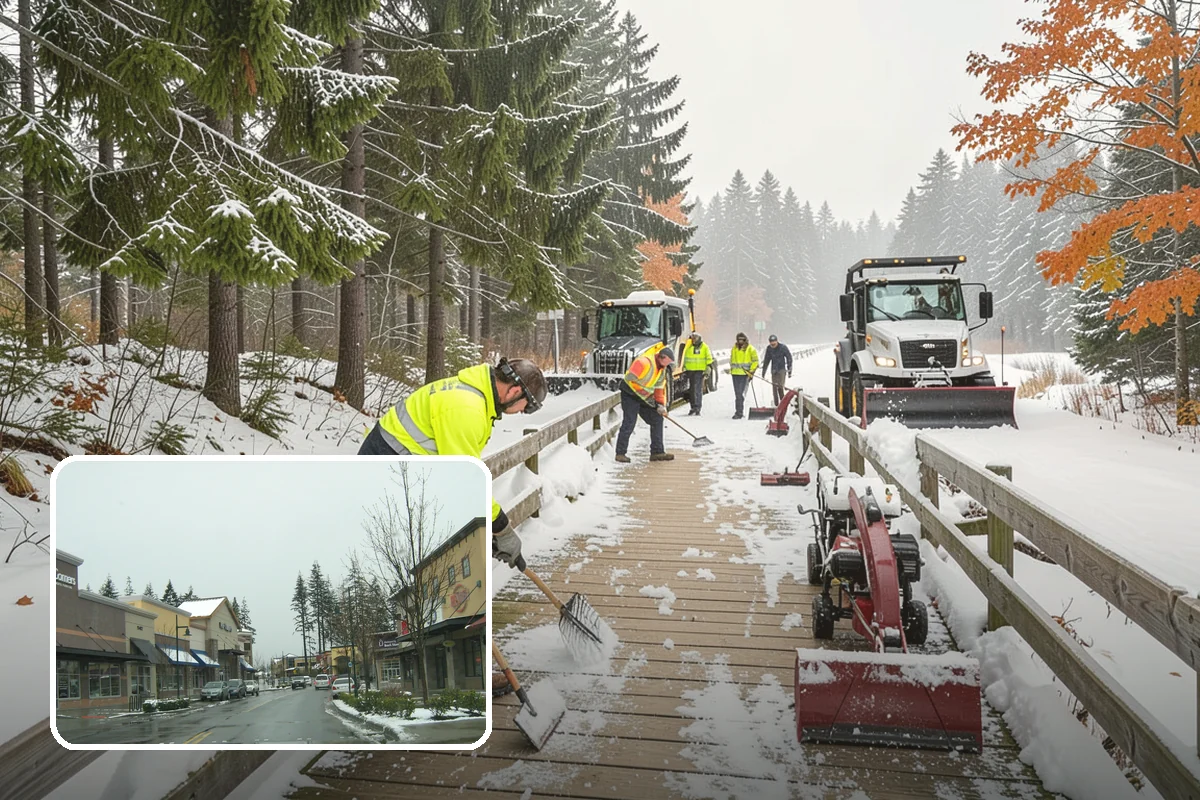 Walkway Deicing in Mill Creek, Snohomish County, WA - Removes the slick film on the highest-traffic routes
