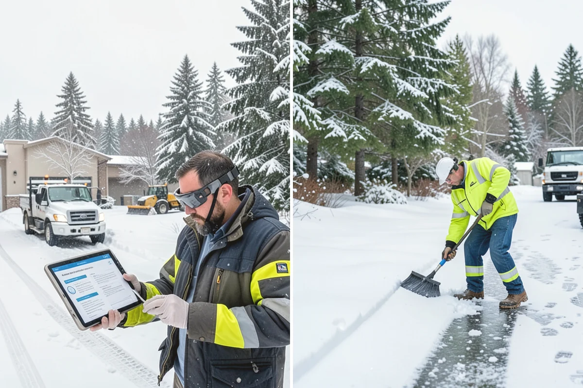 Walkway Deicing in Mill Creek, Snohomish County, WA - Walk the route and note shaded, refreeze-prone sections