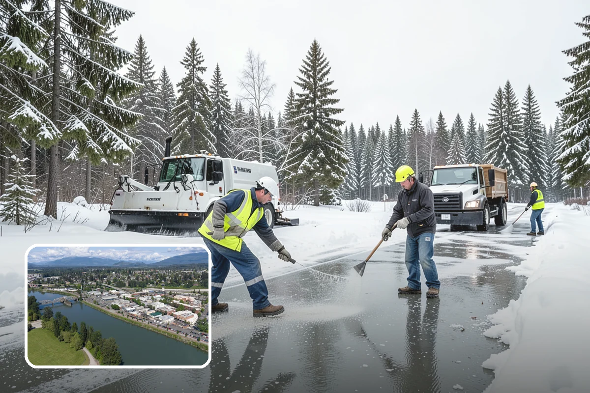Walkway Deicing in Mount Vernon, Skagit County, WA - Removes the slick film on the highest-traffic routes