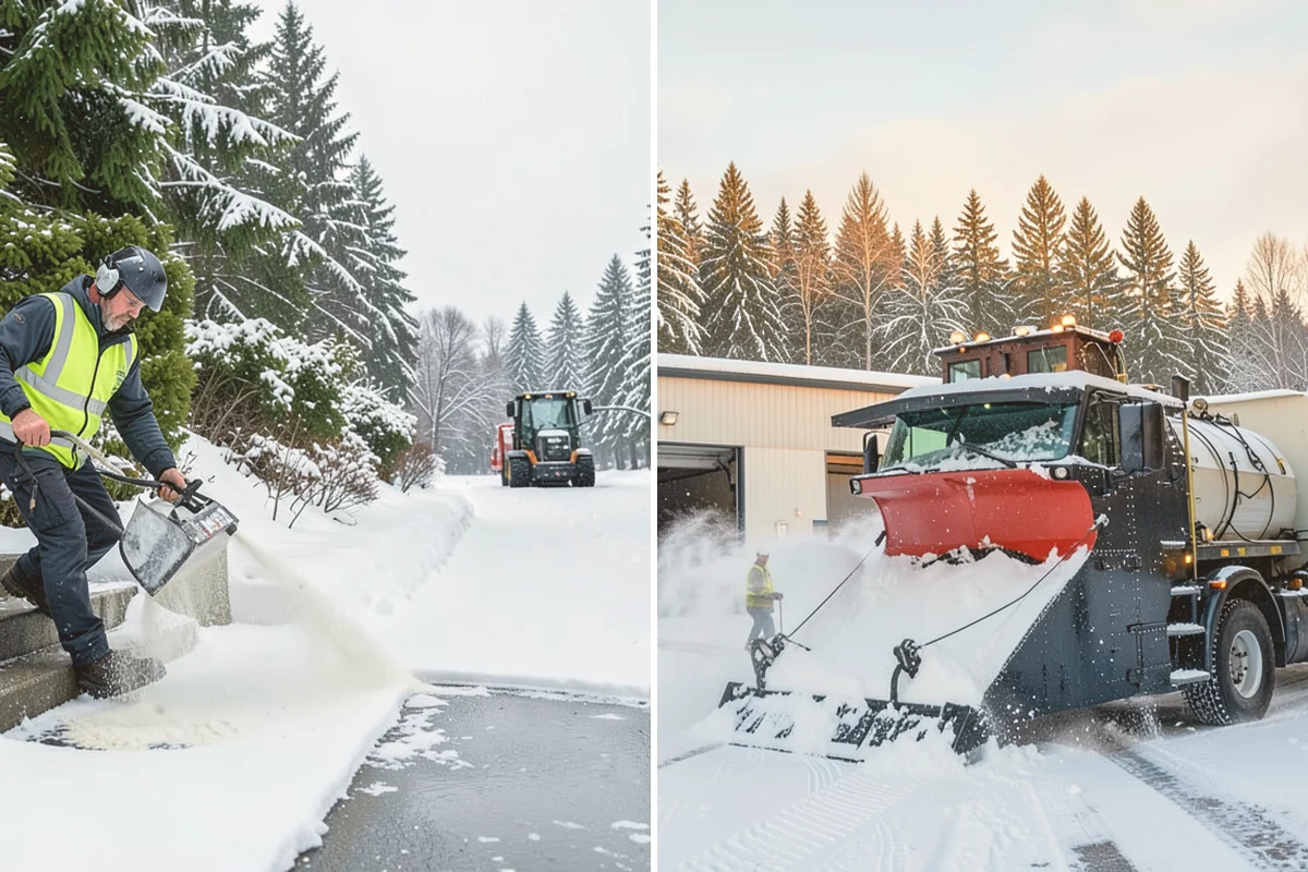 Walkway Deicing in Mount Vernon, Skagit County, WA - Walk the route and note shaded, refreeze-prone sections