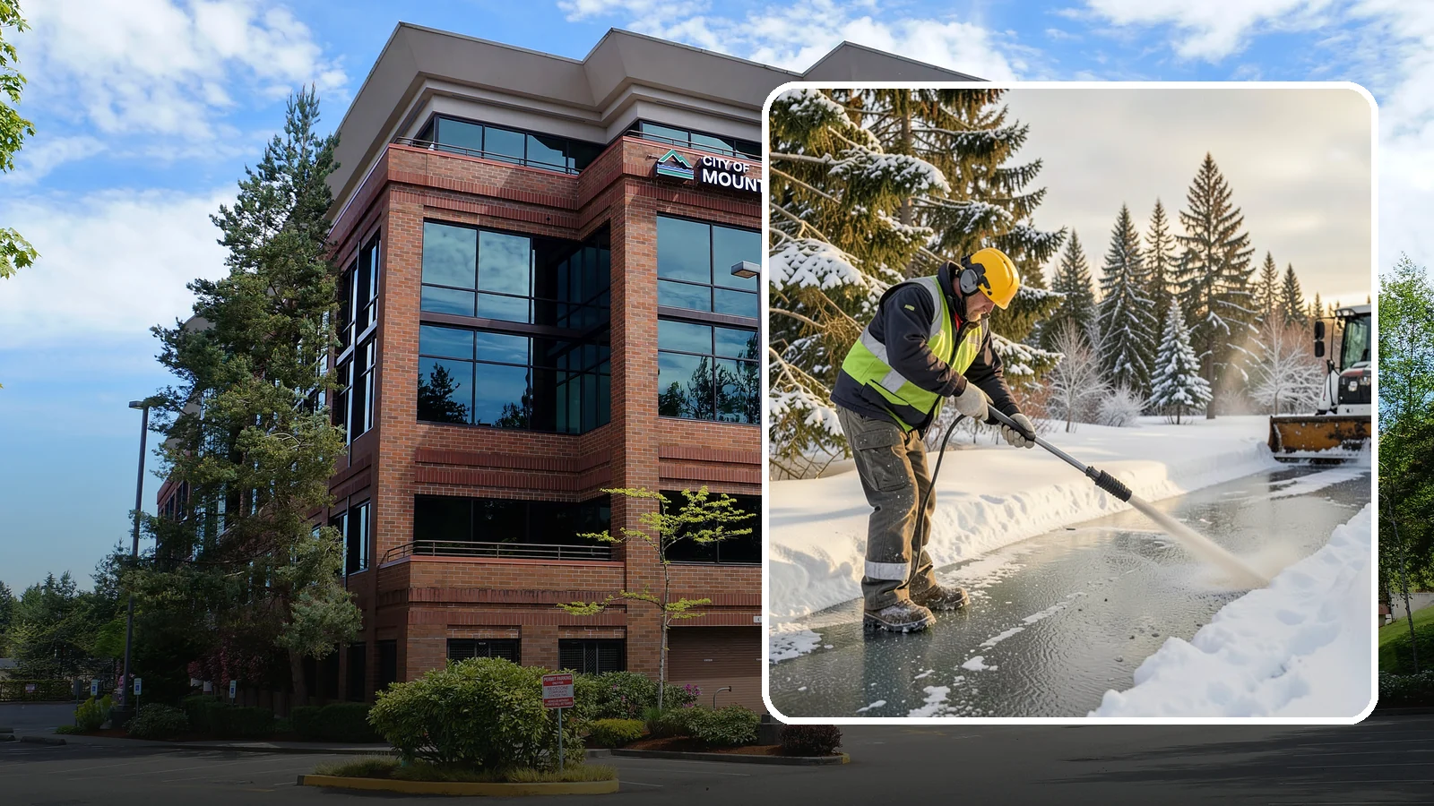 Walkway Deicing in Mountlake Terrace, Snohomish County, WA - Deicing of walkways and paths to eliminate the slick film that forms on the routes people use most.