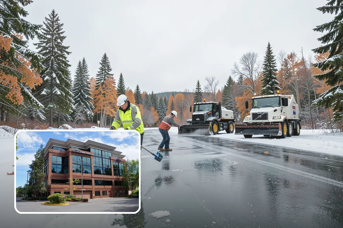 Walkway Deicing in Mountlake Terrace, Snohomish County, WA - Removes the slick film on the highest-traffic routes