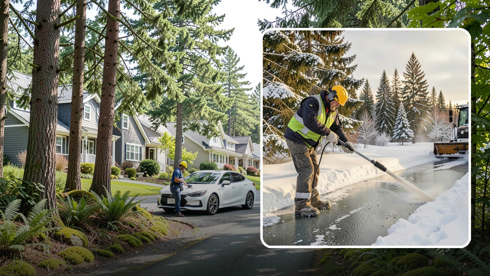 Walkway Deicing in Normandy Park, King County, WA - Deicing of walkways and paths to eliminate the slick film that forms on the routes people use most.