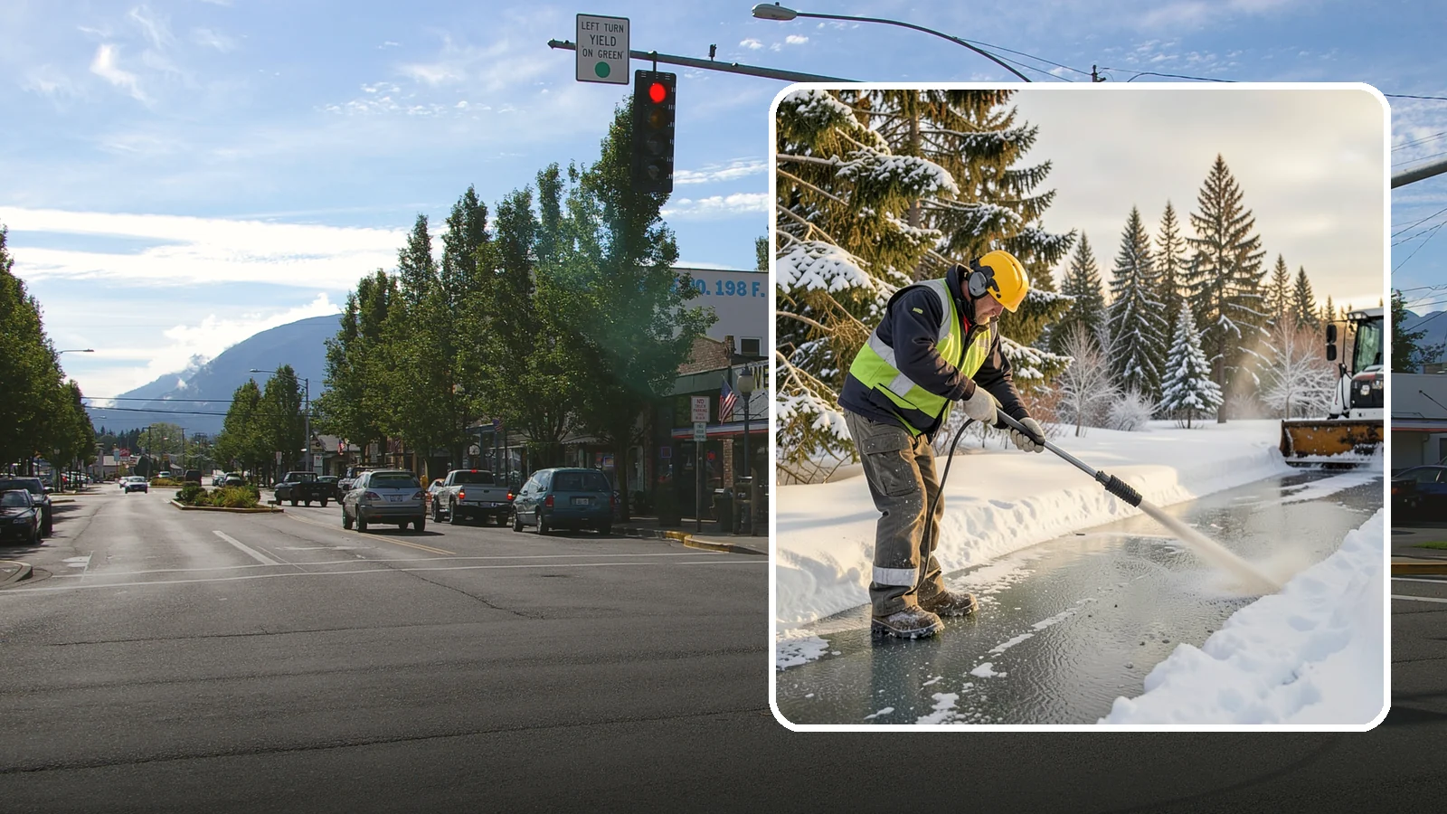 Walkway Deicing in North Bend, King County, WA - Deicing of walkways and paths to eliminate the slick film that forms on the routes people use most.