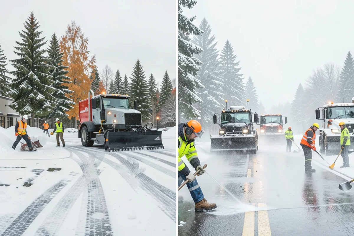 Walkway Deicing in Oak Harbor, Island County, WA - Walk the route and note shaded, refreeze-prone sections