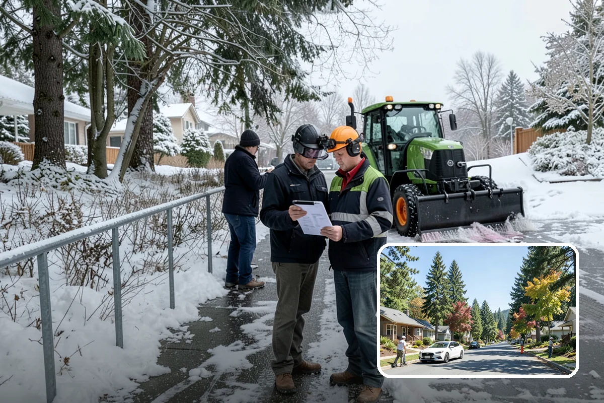 Walkway Deicing in Orting, Pierce County, WA - Removes the slick film on the highest-traffic routes