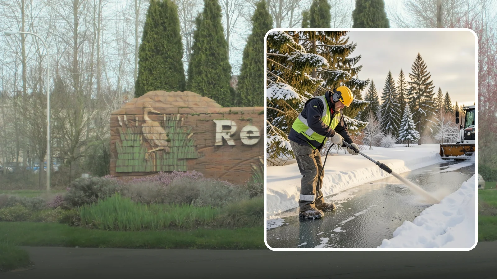 Walkway Deicing in Renton, King County, WA - Deicing of walkways and paths to eliminate the slick film that forms on the routes people use most.