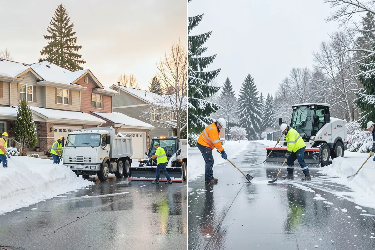 Walkway Deicing in Renton, King County, WA - Walk the route and note shaded, refreeze-prone sections