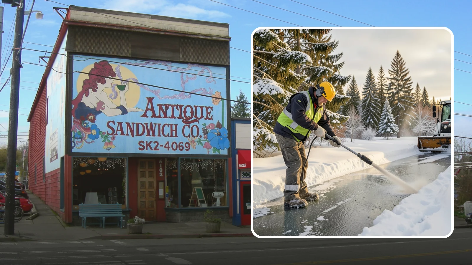 Walkway Deicing in Ruston, Pierce County, WA - Deicing of walkways and paths to eliminate the slick film that forms on the routes people use most.