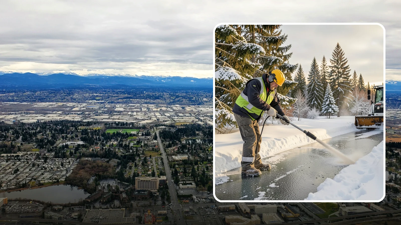 Walkway Deicing in SeaTac, King County, WA - Deicing of walkways and paths to eliminate the slick film that forms on the routes people use most.