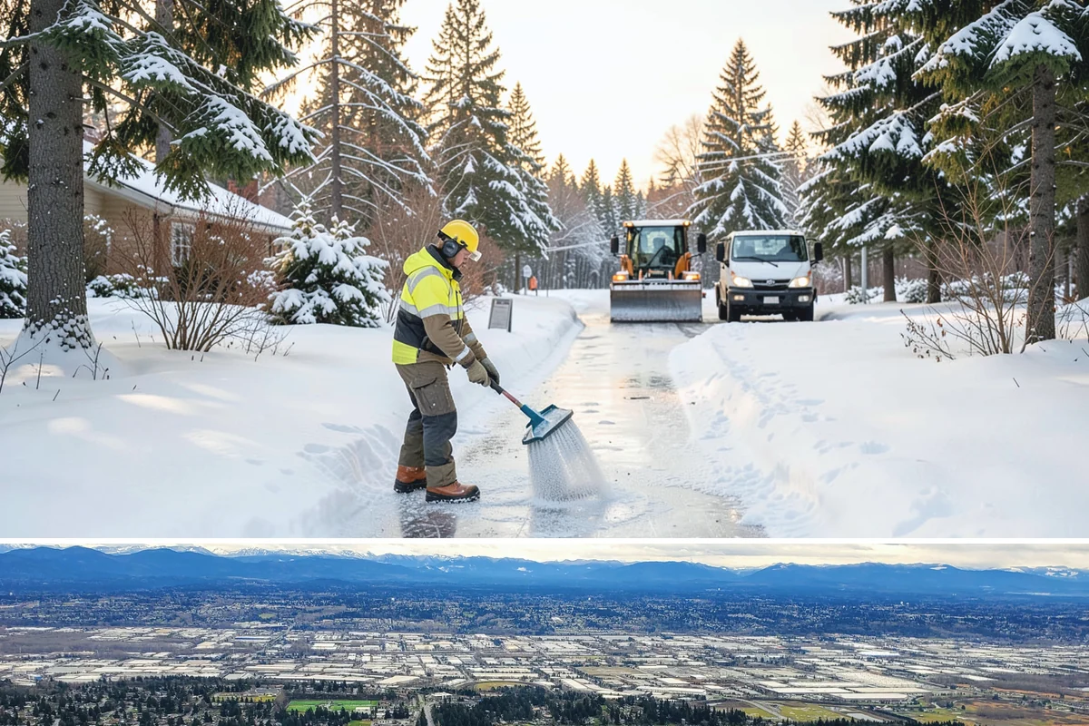 Walkway Deicing in SeaTac, King County, WA - Deice walkways at the first sign of refreeze each morning through the lowland cold season, generally December into February.