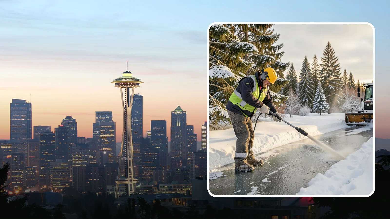 Walkway Deicing in Seattle, King County, WA - Deicing of walkways and paths to eliminate the slick film that forms on the routes people use most.