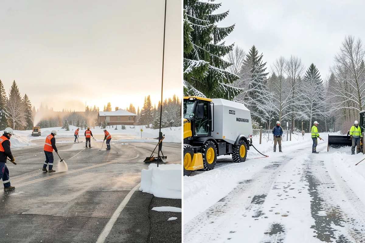 Walkway Deicing in Seattle, King County, WA - Walk the route and note shaded, refreeze-prone sections
