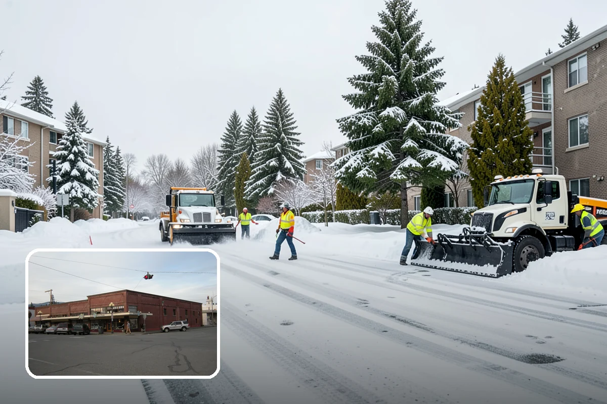 Walkway Deicing in Sedro-Woolley, Skagit County, WA - Removes the slick film on the highest-traffic routes