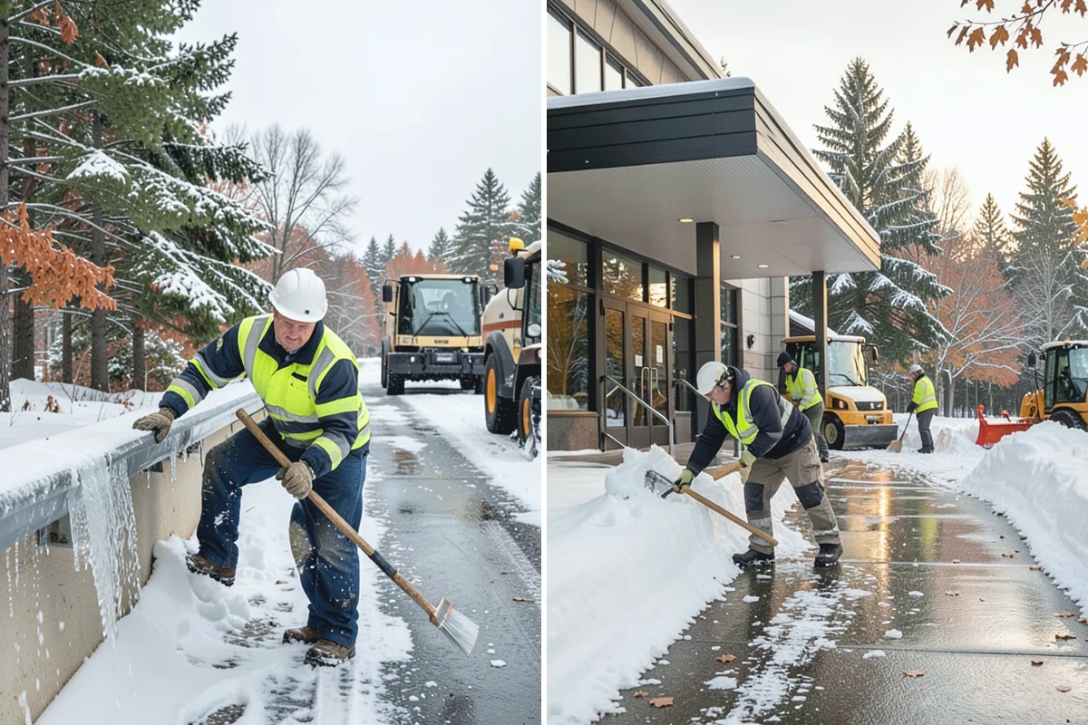 Walkway Deicing in Skykomish, King County, WA - Walk the route and note shaded, refreeze-prone sections