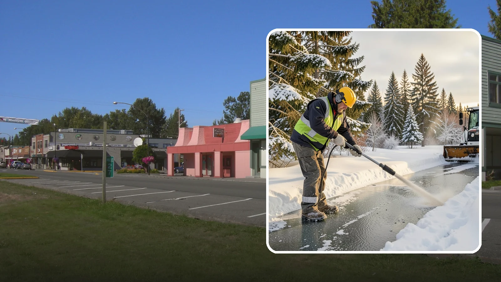 Walkway Deicing in Snoqualmie, King County, WA - Deicing of walkways and paths to eliminate the slick film that forms on the routes people use most.