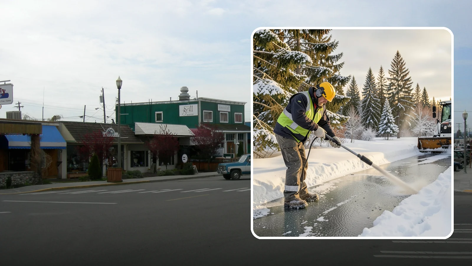 Walkway Deicing in Stanwood, Snohomish County, WA - Deicing of walkways and paths to eliminate the slick film that forms on the routes people use most.