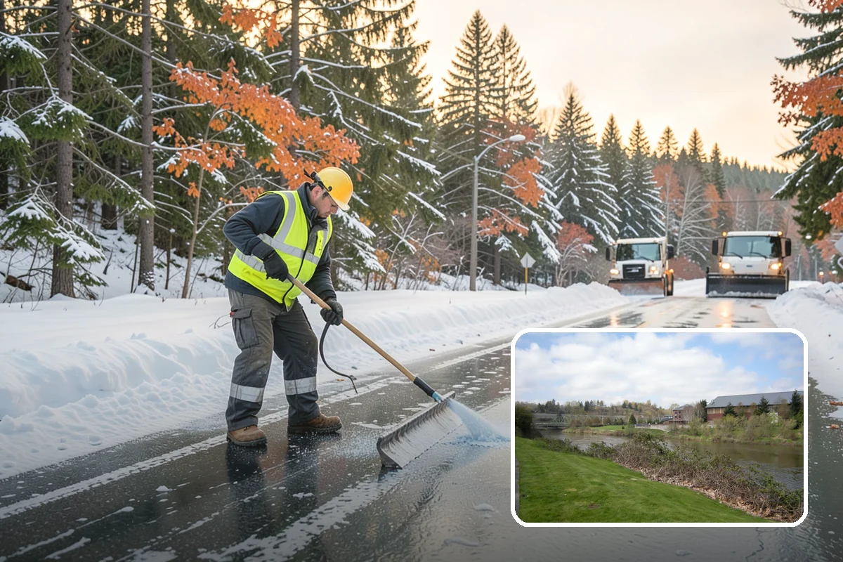 Walkway Deicing in Tukwila, King County, WA - Removes the slick film on the highest-traffic routes