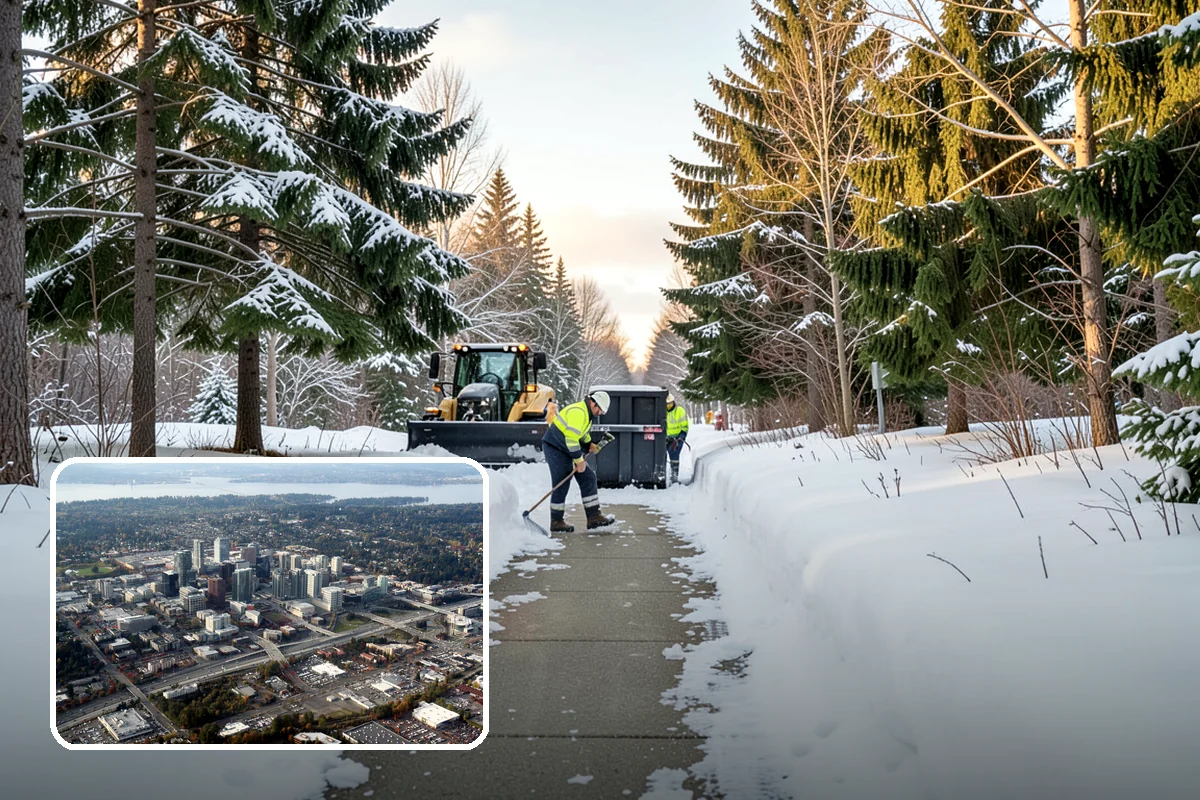 Walkway Snow Removal in Bellevue, King County, WA - Preserves delicate paver and stamped surfaces from equipment damage