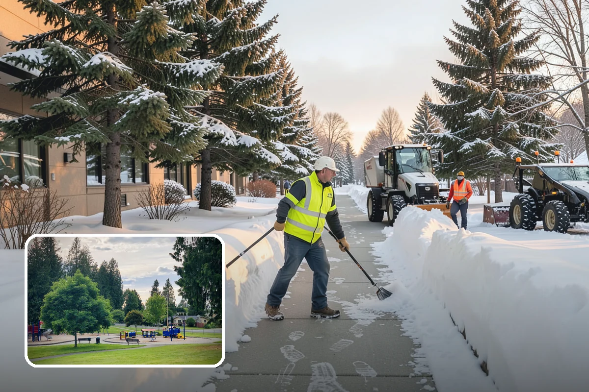 Walkway Snow Removal in Bonney Lake, Pierce County, WA - Preserves delicate paver and stamped surfaces from equipment damage