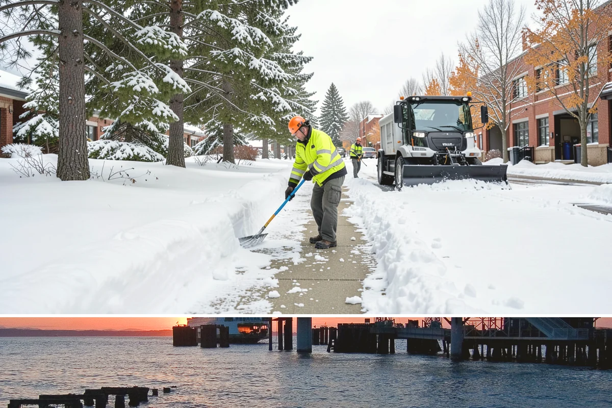 Walkway Snow Removal in Edmonds, Snohomish County, WA - Arrange coverage in autumn so your garden paths are on our list before the first foothill freeze reaches the lowlands.