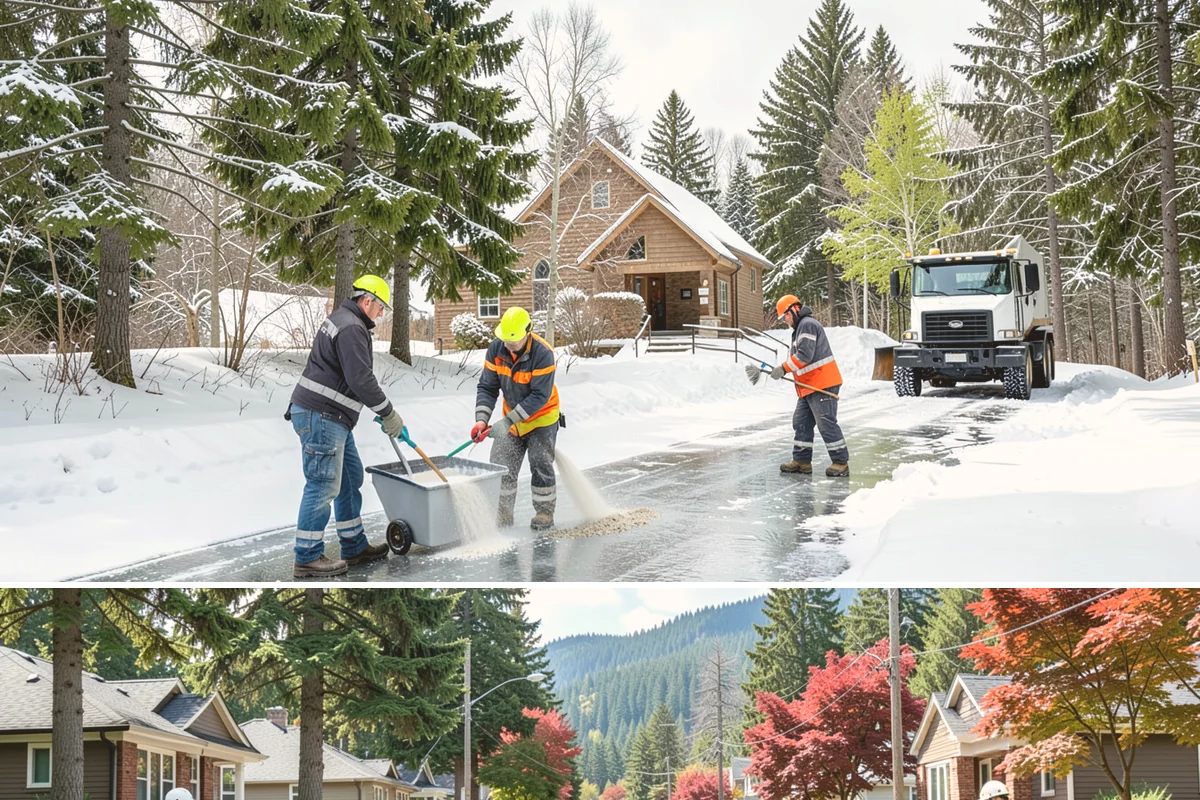 Walkway Snow Removal in Hunts Point, King County, WA - Arrange coverage in autumn so your garden paths are on our list before the first foothill freeze reaches the lowlands.